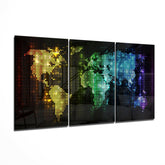 World Map Glass Wall Art.